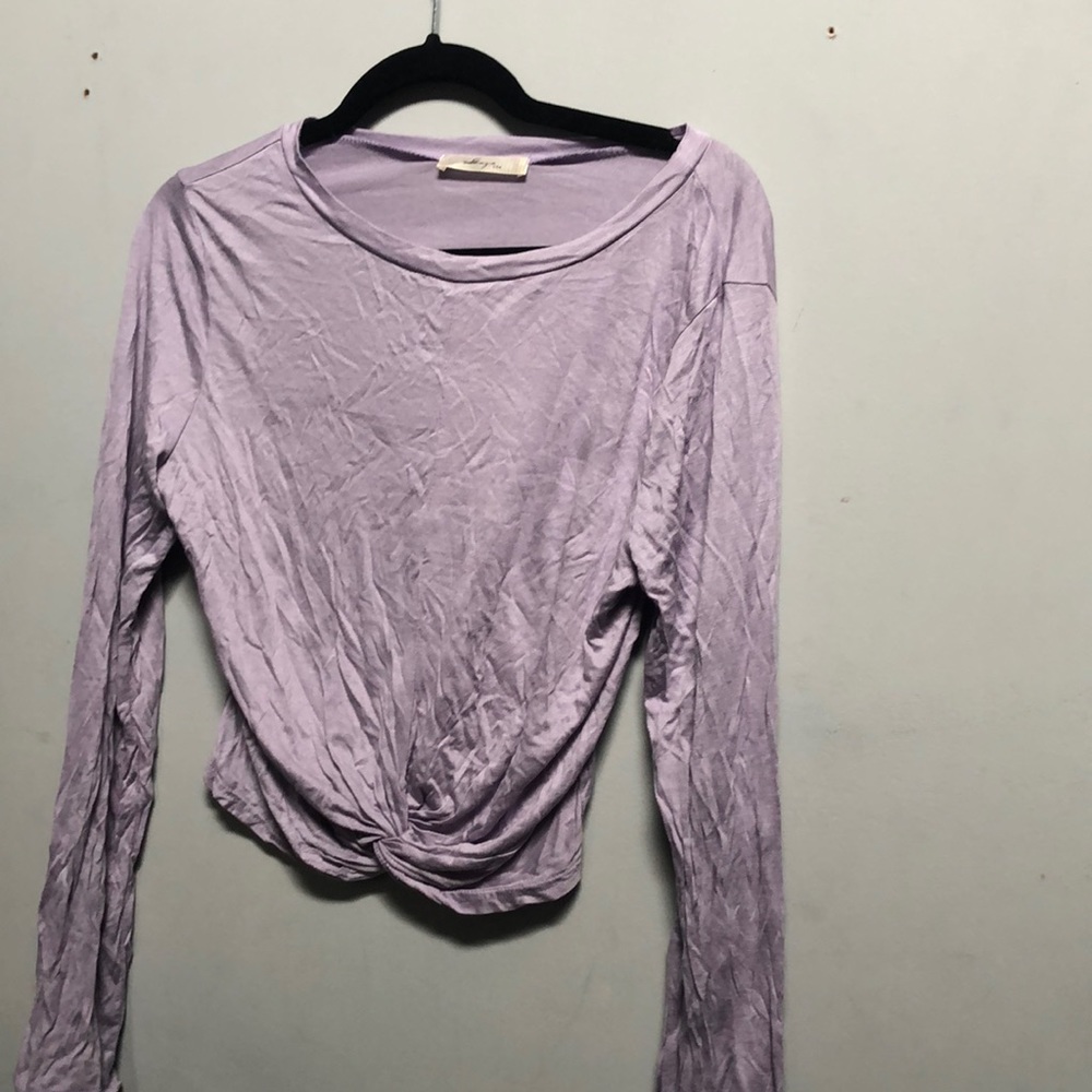 Lavender long sleeve crop top